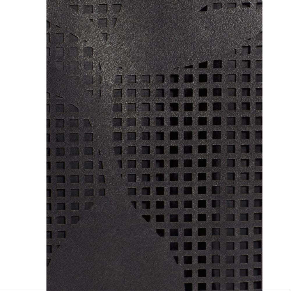 Lafayette 148 New York floral grid leather skirt - Picture 5 of 5